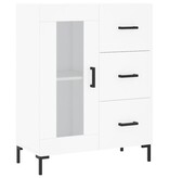 VidaXL Dressoir 69,5x34x90 cm bewerkt hout wit