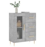VidaXL Dressoir 69,5x34x90 cm bewerkt hout betongrijs
