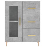 VidaXL Dressoir 69,5x34x90 cm bewerkt hout betongrijs