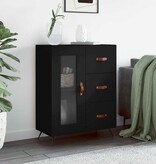 VidaXL Dressoir 69,5x34x90 cm bewerkt hout zwart
