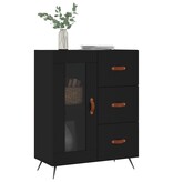 VidaXL Dressoir 69,5x34x90 cm bewerkt hout zwart