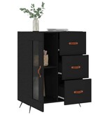 VidaXL Dressoir 69,5x34x90 cm bewerkt hout zwart