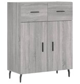 VidaXL Dressoir 69,5x34x90 cm bewerkt hout grijs sonoma eikenkleurig