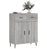 VidaXL Dressoir 69,5x34x90 cm bewerkt hout grijs sonoma eikenkleurig