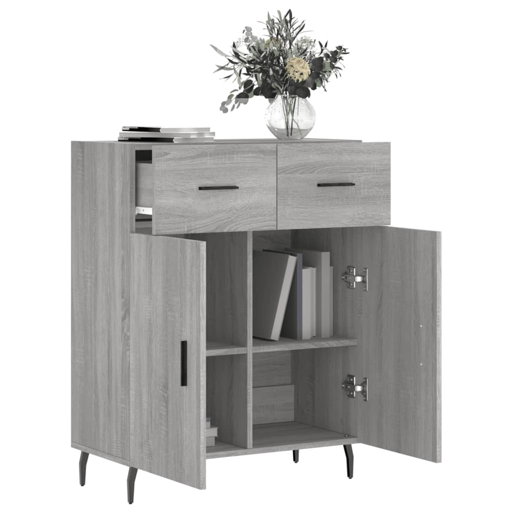 VidaXL Dressoir 69,5x34x90 cm bewerkt hout grijs sonoma eikenkleurig