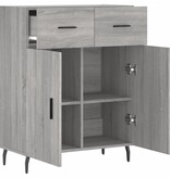 VidaXL Dressoir 69,5x34x90 cm bewerkt hout grijs sonoma eikenkleurig