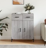 VidaXL Dressoir 69,5x34x90 cm bewerkt hout grijs sonoma eikenkleurig