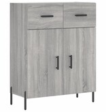 VidaXL Dressoir 69,5x34x90 cm bewerkt hout grijs sonoma eikenkleurig