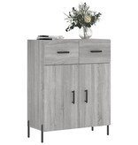 VidaXL Dressoir 69,5x34x90 cm bewerkt hout grijs sonoma eikenkleurig