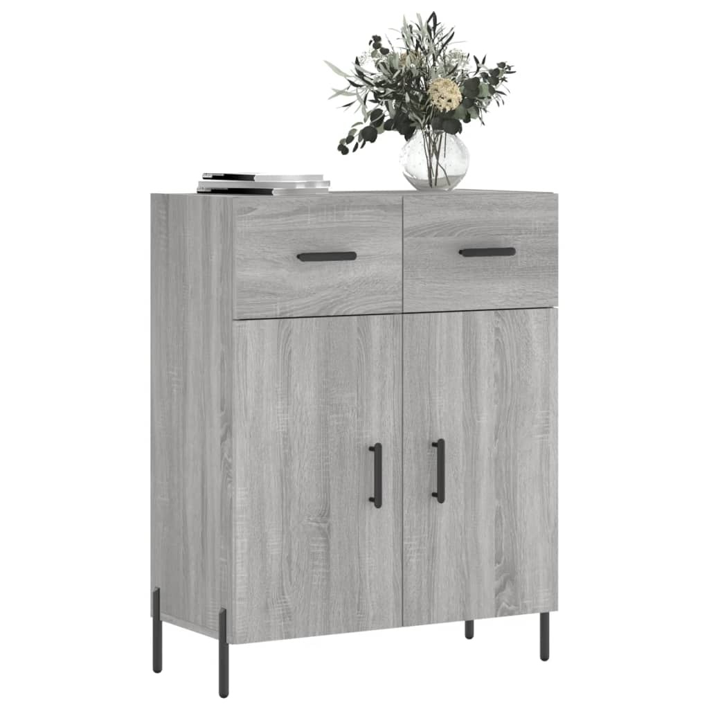 VidaXL Dressoir 69,5x34x90 cm bewerkt hout grijs sonoma eikenkleurig
