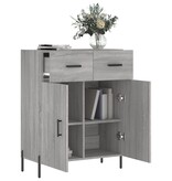 VidaXL Dressoir 69,5x34x90 cm bewerkt hout grijs sonoma eikenkleurig