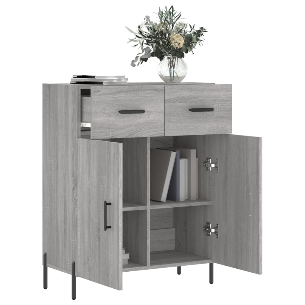 VidaXL Dressoir 69,5x34x90 cm bewerkt hout grijs sonoma eikenkleurig