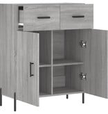 VidaXL Dressoir 69,5x34x90 cm bewerkt hout grijs sonoma eikenkleurig