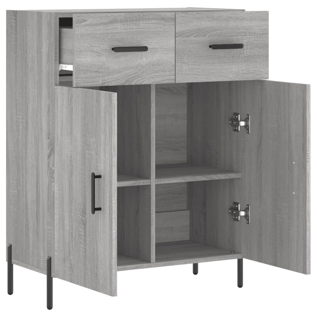 VidaXL Dressoir 69,5x34x90 cm bewerkt hout grijs sonoma eikenkleurig