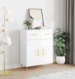 VidaXL Dressoir 69,5x34x90 cm bewerkt hout hoogglans wit