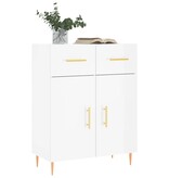 VidaXL Dressoir 69,5x34x90 cm bewerkt hout hoogglans wit