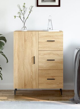 VidaXL Dressoir 69,5x34x90 cm bewerkt hout sonoma eikenkleurig
