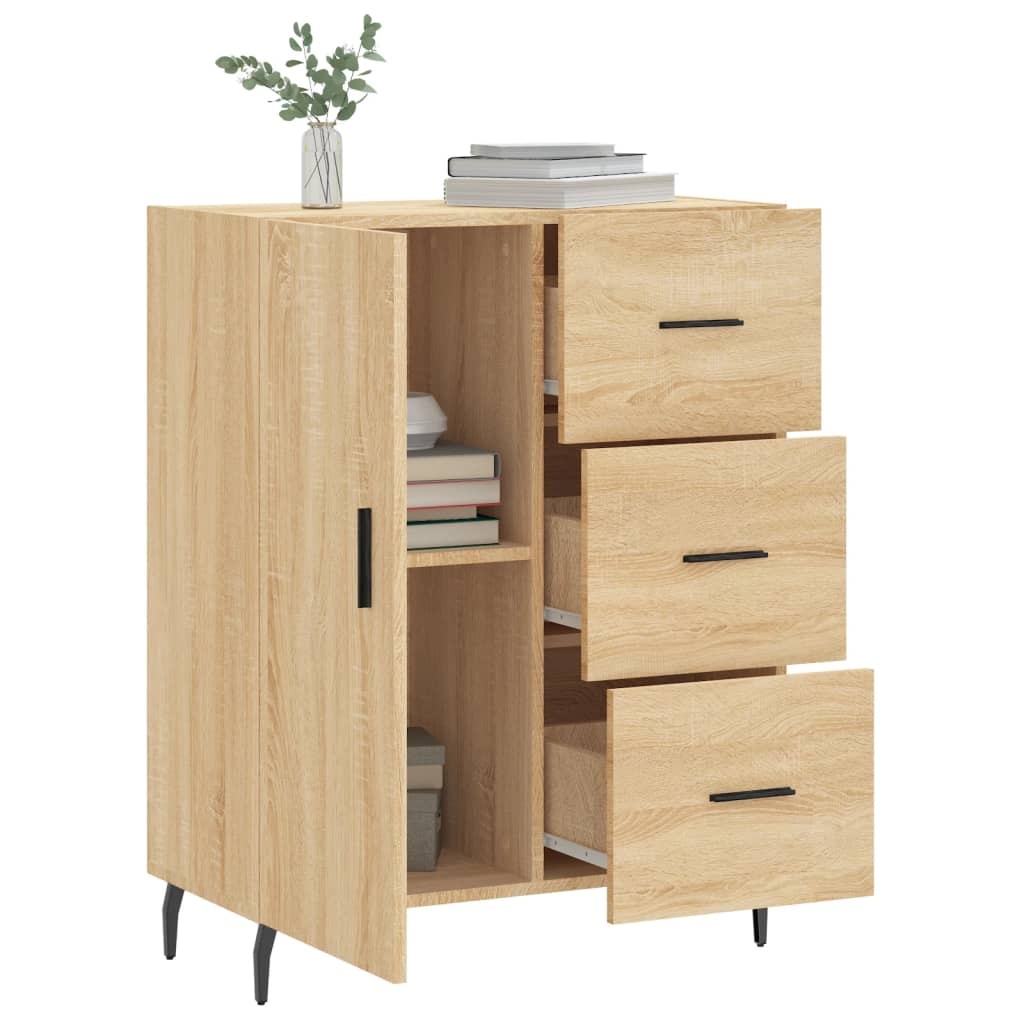 VidaXL Dressoir 69,5x34x90 cm bewerkt hout sonoma eikenkleurig