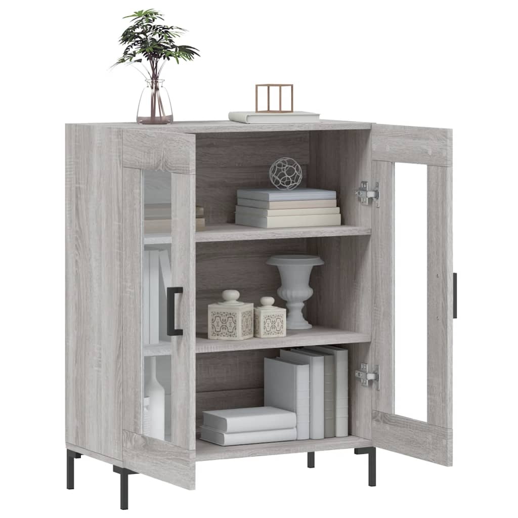 VidaXL Dressoir 69,5x34x90 cm bewerkt hout grijs sonoma eikenkleurig