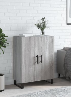 VidaXL Dressoir 69,5x34x90 cm bewerkt hout grijs sonoma eikenkleurig