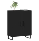 VidaXL Dressoir 69,5x34x90 cm bewerkt hout zwart