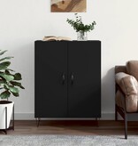 VidaXL Dressoir 69,5x34x90 cm bewerkt hout zwart