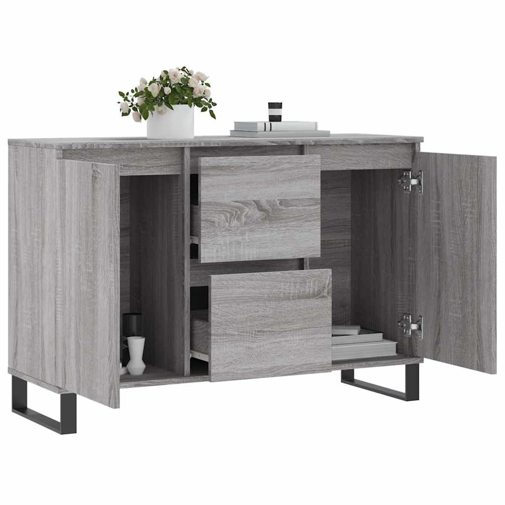 VidaXL Dressoir 101,5x35x70 cm bewerkt hout grijs sonoma eikenkleurig
