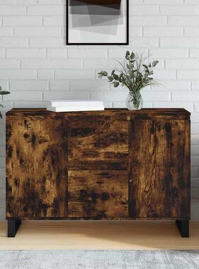 VidaXL Dressoir 101,5x35x70 cm bewerkt hout gerookt eikenkleurig