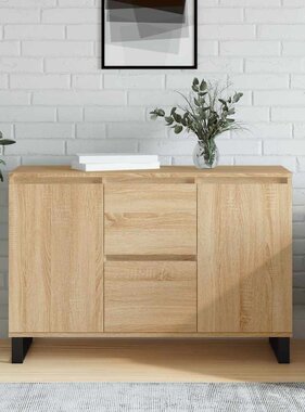 VidaXL Dressoir 101,5x35x70 cm bewerkt hout sonoma eikenkleurig