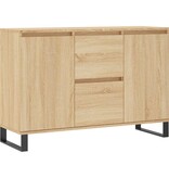 VidaXL Dressoir 101,5x35x70 cm bewerkt hout sonoma eikenkleurig