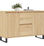 VidaXL Dressoir 101,5x35x70 cm bewerkt hout sonoma eikenkleurig