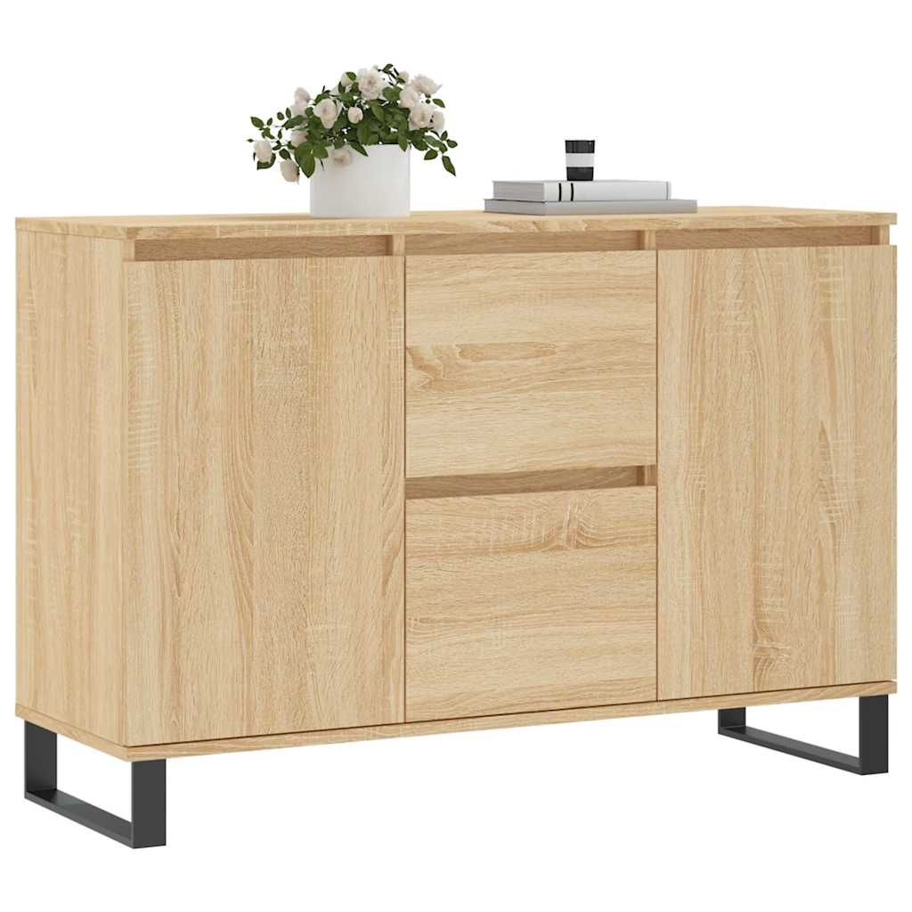 VidaXL Dressoir 101,5x35x70 cm bewerkt hout sonoma eikenkleurig
