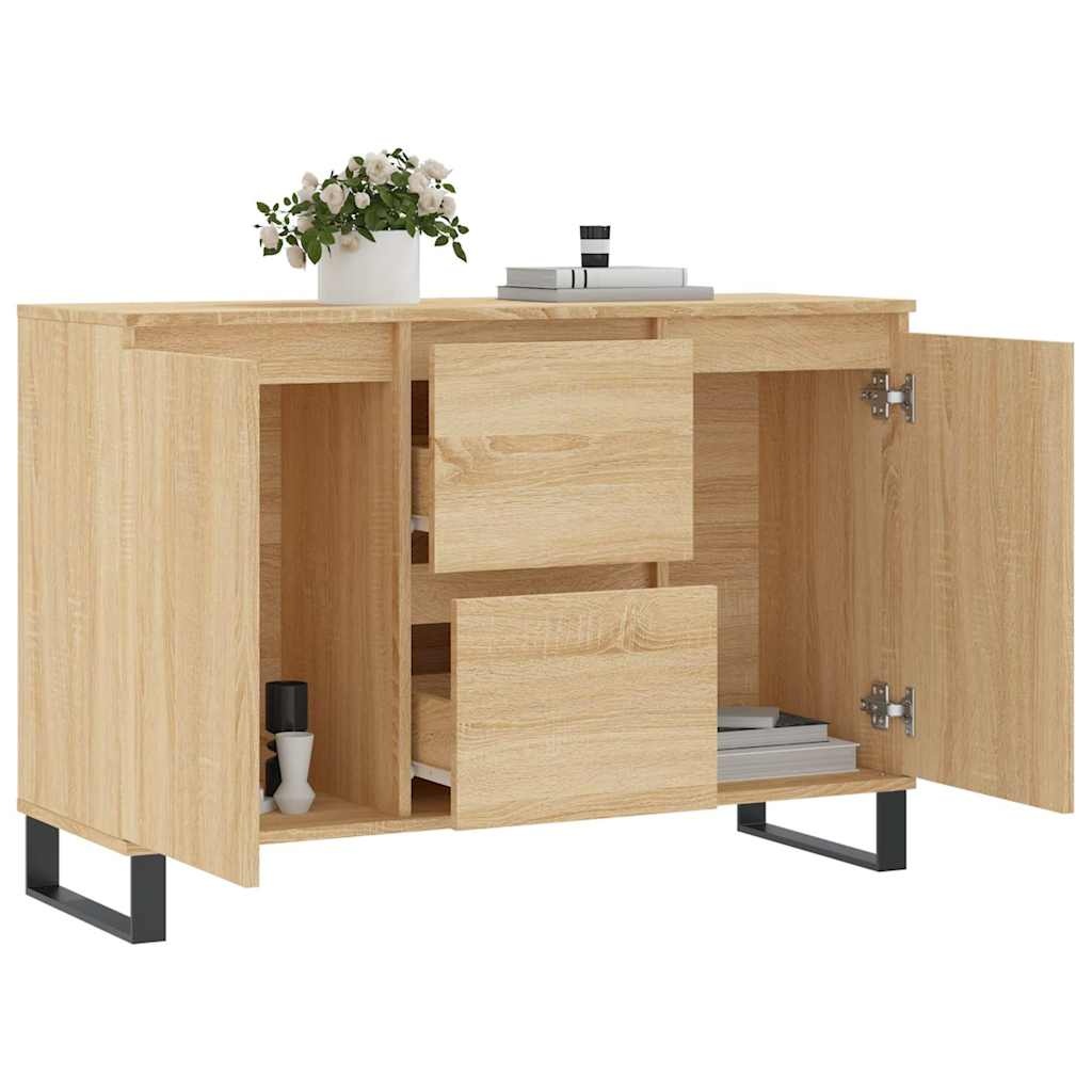 VidaXL Dressoir 101,5x35x70 cm bewerkt hout sonoma eikenkleurig