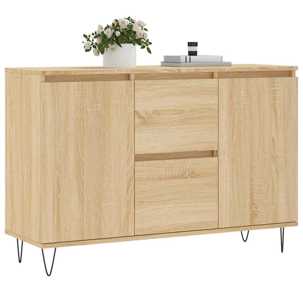 VidaXL Dressoir 101,5x35x70 cm bewerkt hout sonoma eikenkleurig