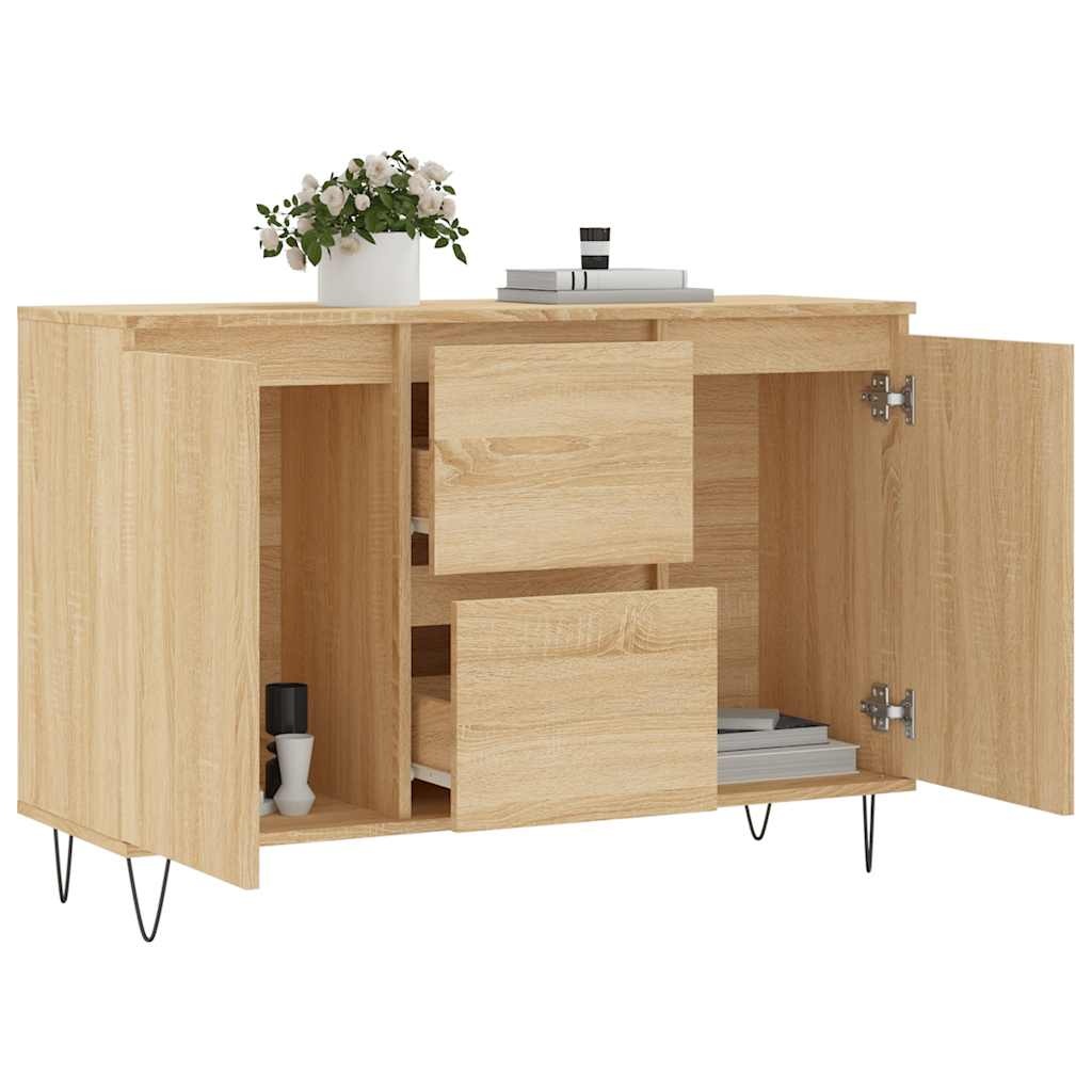 VidaXL Dressoir 101,5x35x70 cm bewerkt hout sonoma eikenkleurig