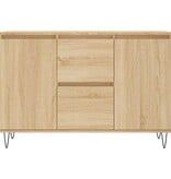 VidaXL Dressoir 101,5x35x70 cm bewerkt hout sonoma eikenkleurig