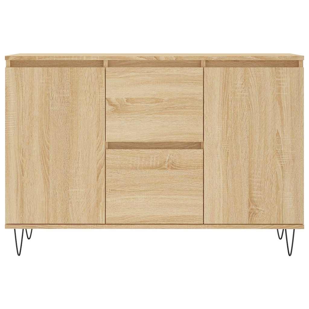 VidaXL Dressoir 101,5x35x70 cm bewerkt hout sonoma eikenkleurig