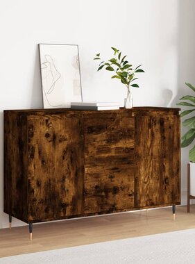 VidaXL Dressoir 101,5x35x70 cm bewerkt hout gerookt eikenkleurig
