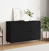 VidaXL Dressoir 101,5x35x70 cm bewerkt hout zwart