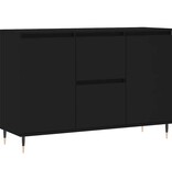 VidaXL Dressoir 101,5x35x70 cm bewerkt hout zwart