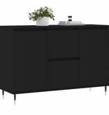 VidaXL Dressoir 101,5x35x70 cm bewerkt hout zwart