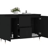 VidaXL Dressoir 101,5x35x70 cm bewerkt hout zwart