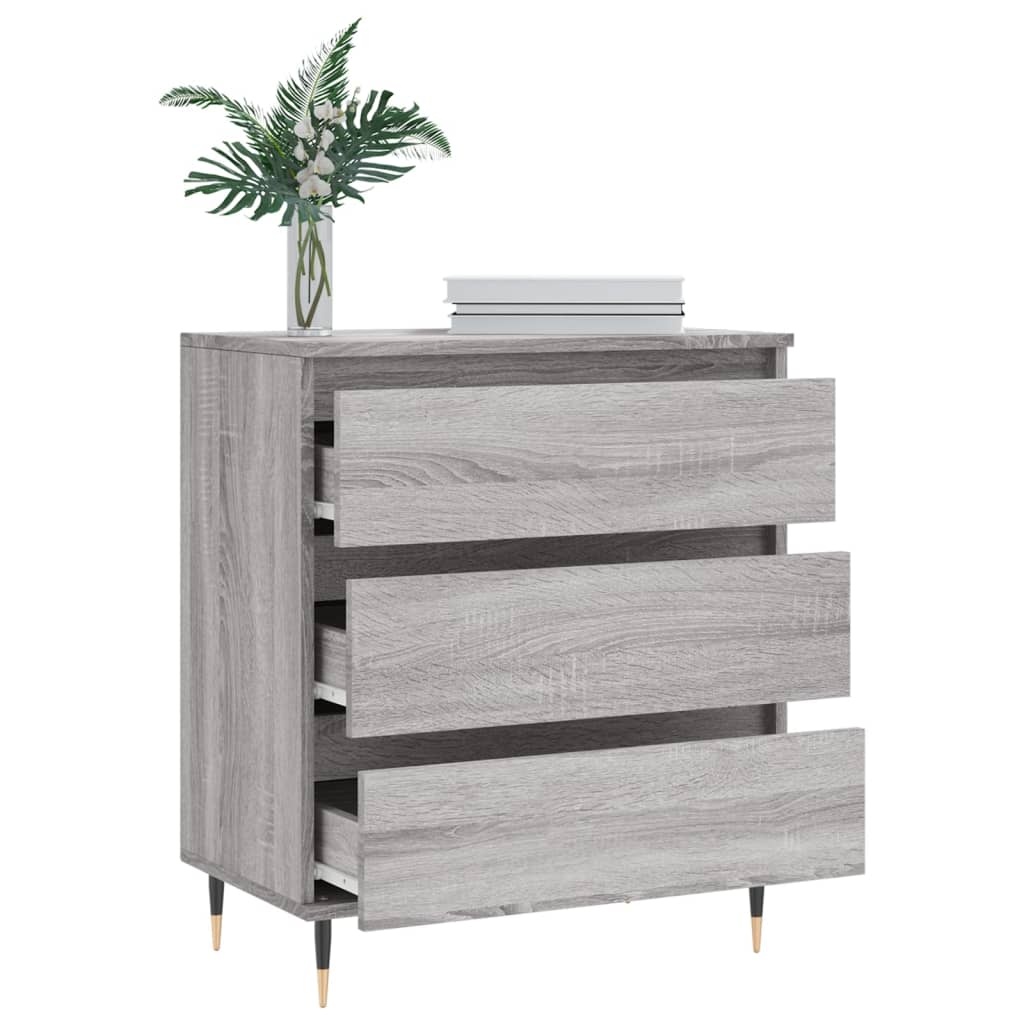 VidaXL Dressoir 60x35x70 cm bewerkt hout grijs sonoma eikenkleurig