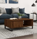 VidaXL Salontafel 90x60x35 cm bewerkt hout bruin eikenkleur