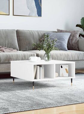 VidaXL Salontafel 60x60x30 cm bewerkt hout wit