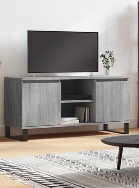 VidaXL Tv-meubel 104x35x50 cm bewerkt hout grijs sonoma eikenkleurig