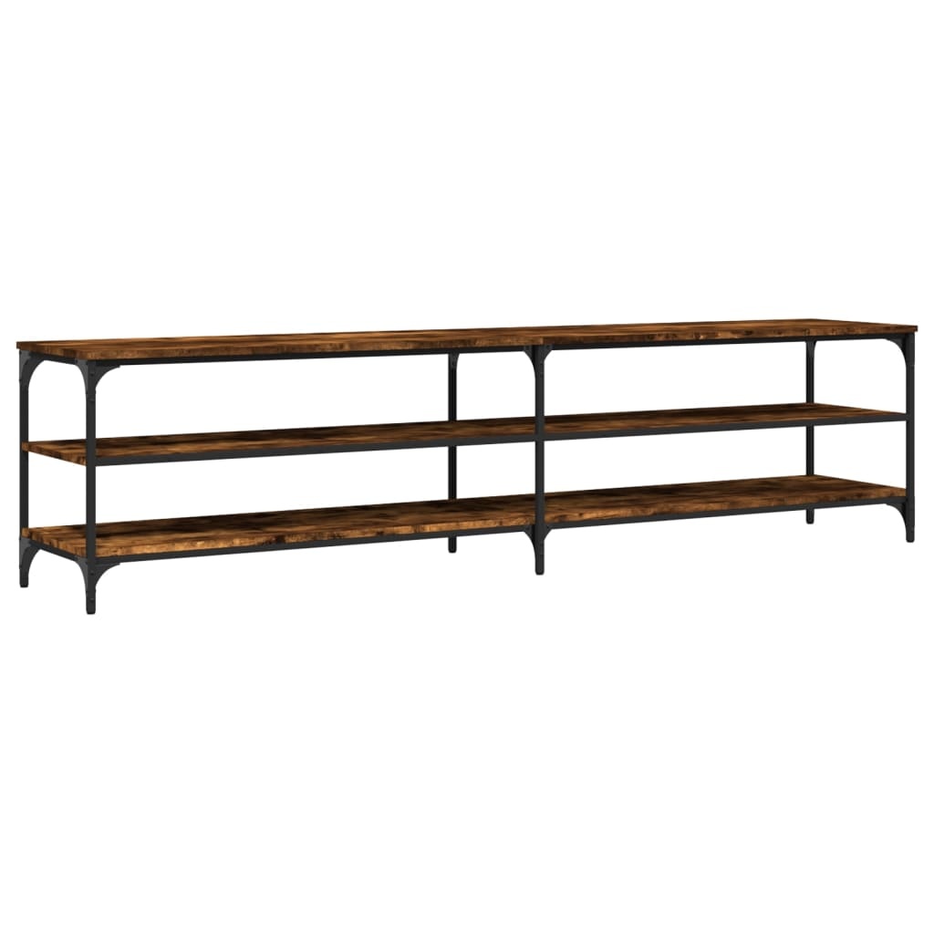 VidaXL Tv-meubel 200x30x50 cm bewerkt hout metaal gerookt eikenkleurig