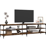 VidaXL Tv-meubel 200x30x50 cm bewerkt hout metaal gerookt eikenkleurig