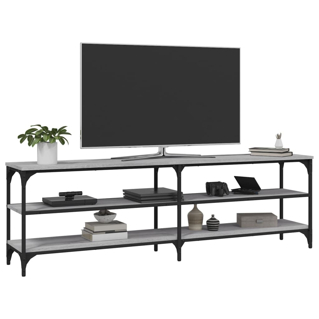 VidaXL Tv-meubel 160x30x50 cm bewerkt hout grijs sonoma eikenkleurig