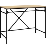 VidaXL Bureau 100x50x75 cm bewerkt hout en ijzer sonoma eikenkleurig